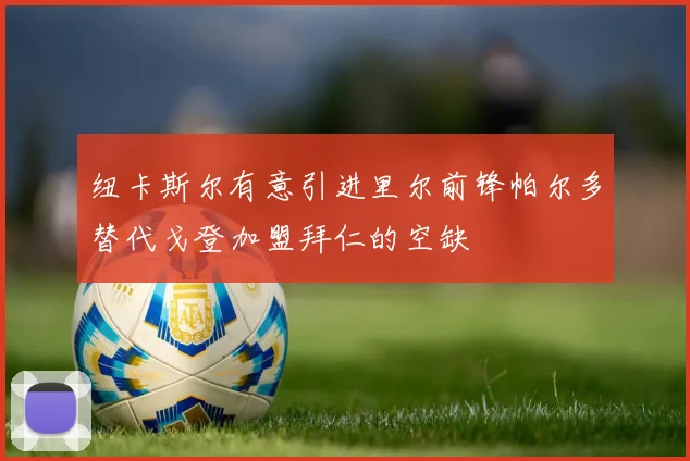 纽卡斯尔有意引进里尔前锋帕尔多替代戈登加盟拜仁的空缺